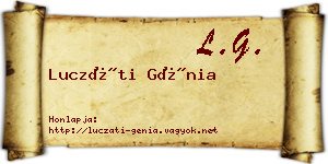 Luczáti Génia névjegykártya